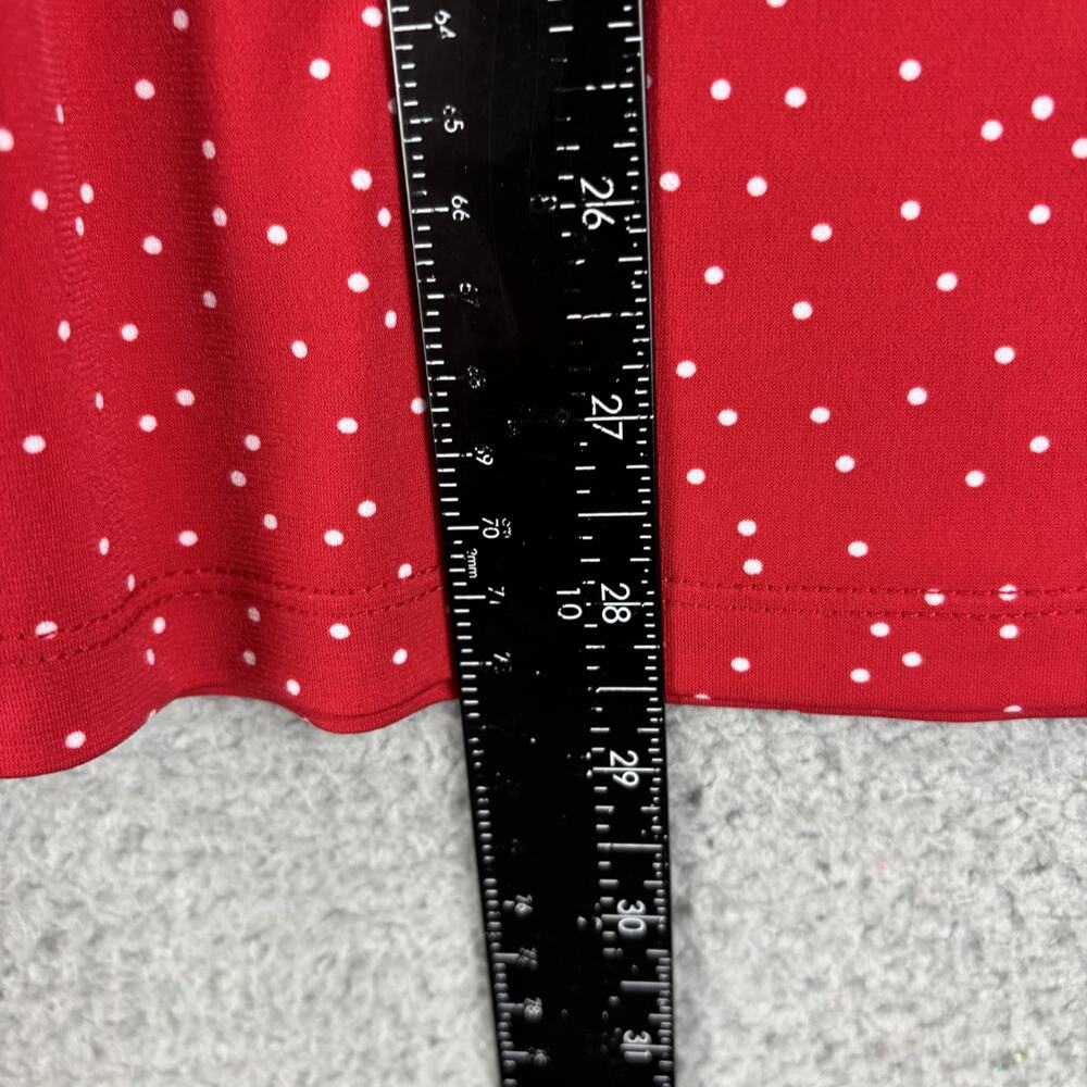 Susan Graver Tunic Top 1X Liquid Knit Polka Dot Career Travel Stretch 3/4 sleeve - Picture 10 of 12